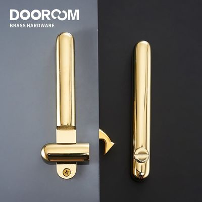 품질  Dooroom Sliding Door Brass Lock Set Handles Gold PVD Black Living Room Bathroom Balcony Interior Kitchen D185 D186 공장