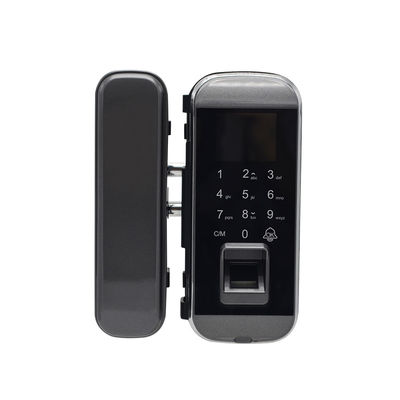 품질  Digital Access Control Support EBKN Aluminum Alloy+Iron Glass Slide Smart Biometric Fingerprint Commercial Door Remote Control Glass Door Lock 공장
